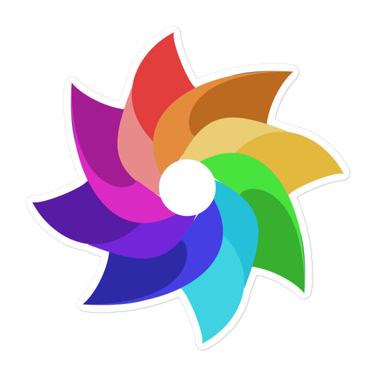 Rainbow Pinwheel - Child Abuse Prevention Sticker